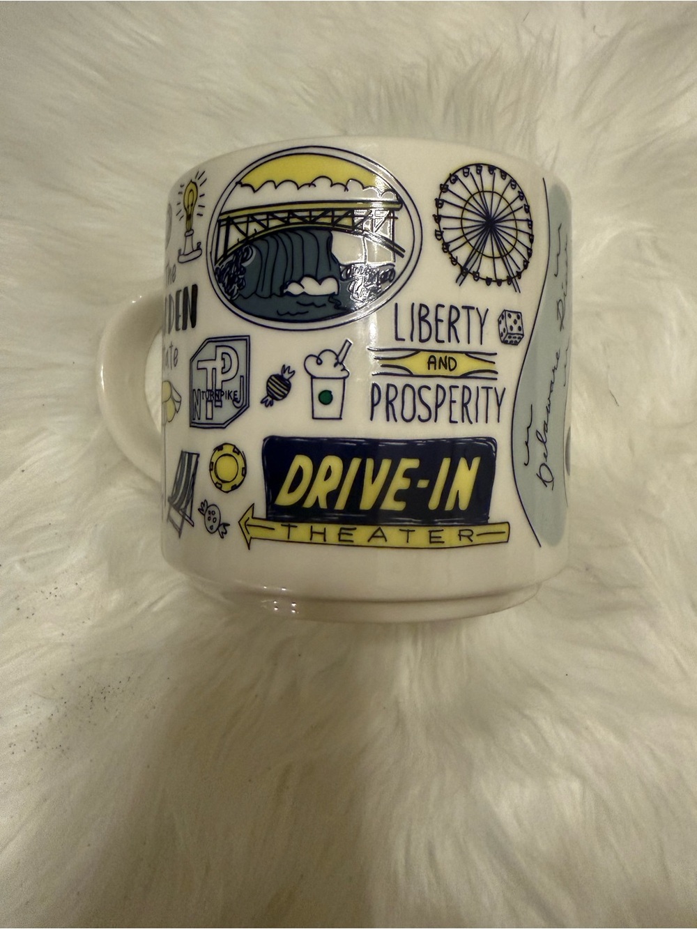 Starbucks Been There collector mug. New Jersey. Illustrated